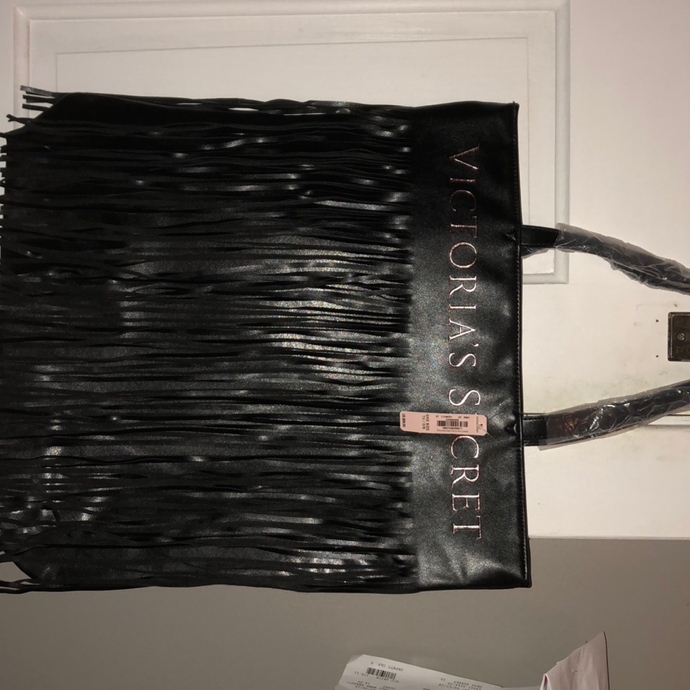 Victoria Secret Tote. Black fringe.